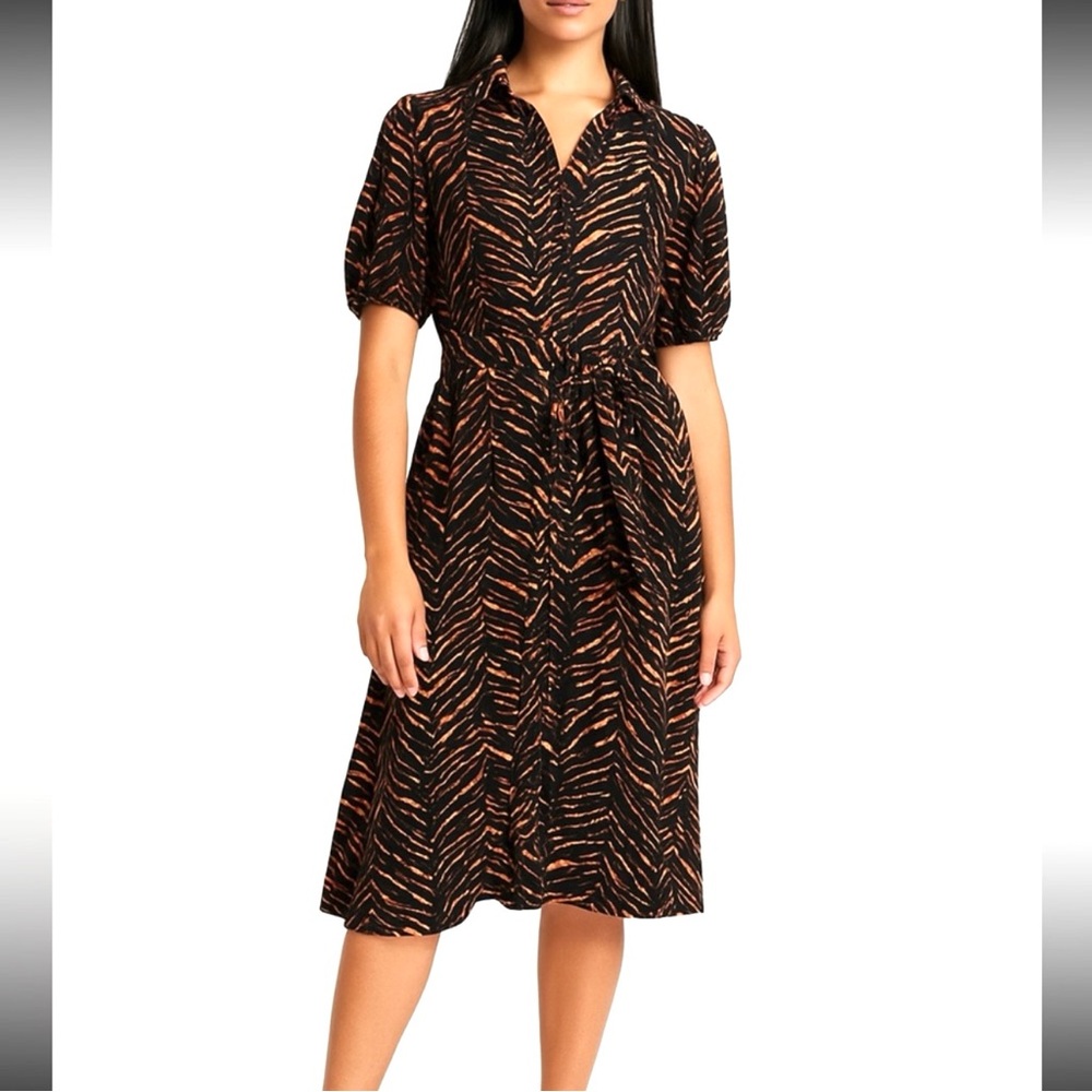 NWT New Look Animal Print Button Front Shirt Dress Size 3X